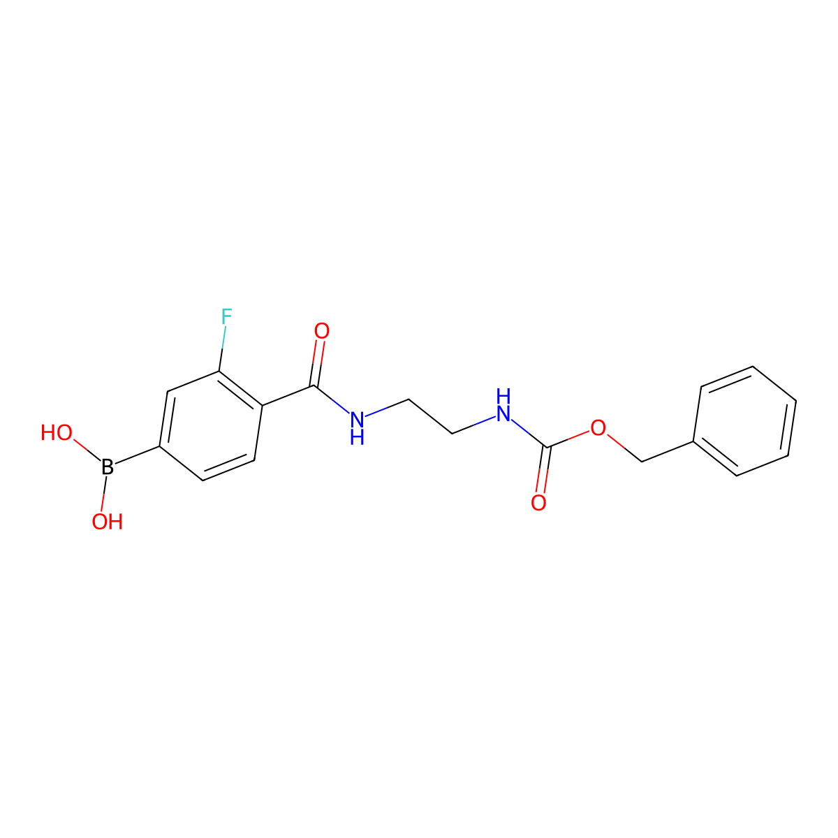 (4-((2-(((Benzyloxy)carbonyl)amino)ethyl)carbamoyl)-3-fluorophenyl)boronic acid molecular structure, CAS 1313712-88-7