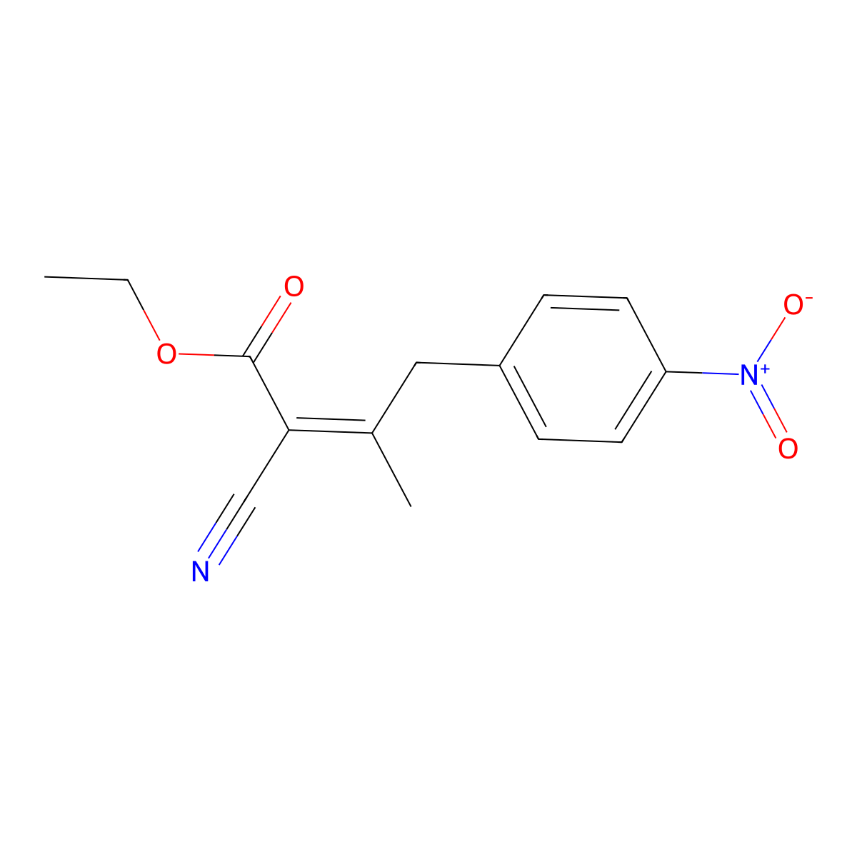 Ethyl 2-cyano-3-methyl-4-(4-nitrophenyl)but-2-enoate molecular structure, CAS 1313714-59-8