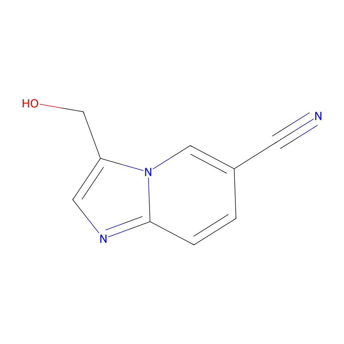 3-(Hydroxymethyl)imidazo[1,2-a]pyridine-6-carbonitrile molecular structure, CAS 1313726-32-7