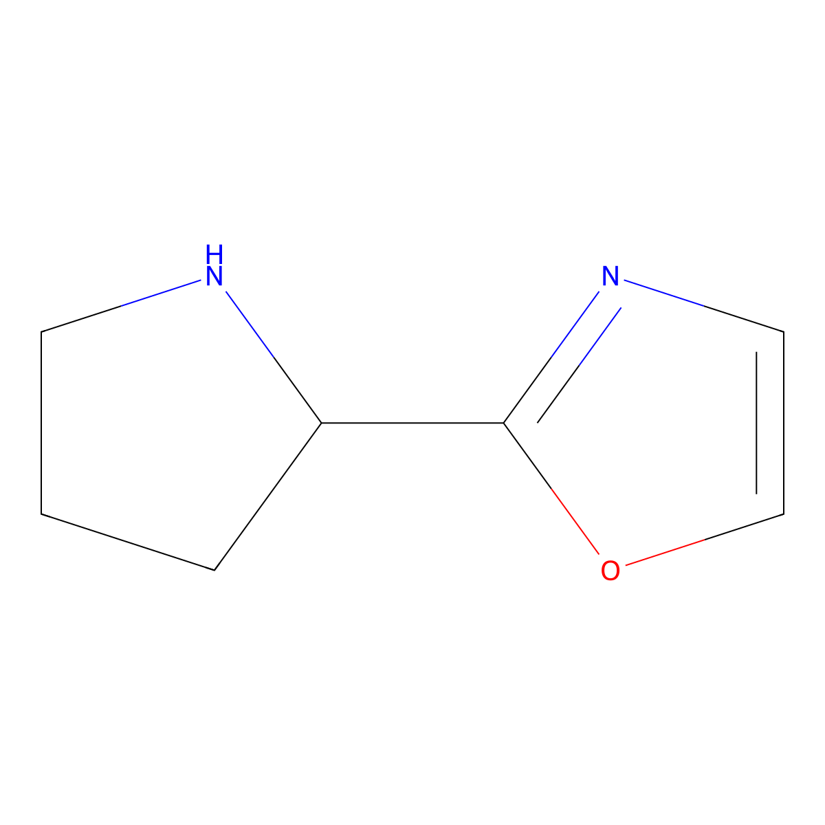 2-(Pyrrolidin-2-yl)-1,3-oxazole molecular structure, CAS 1313729-35-9