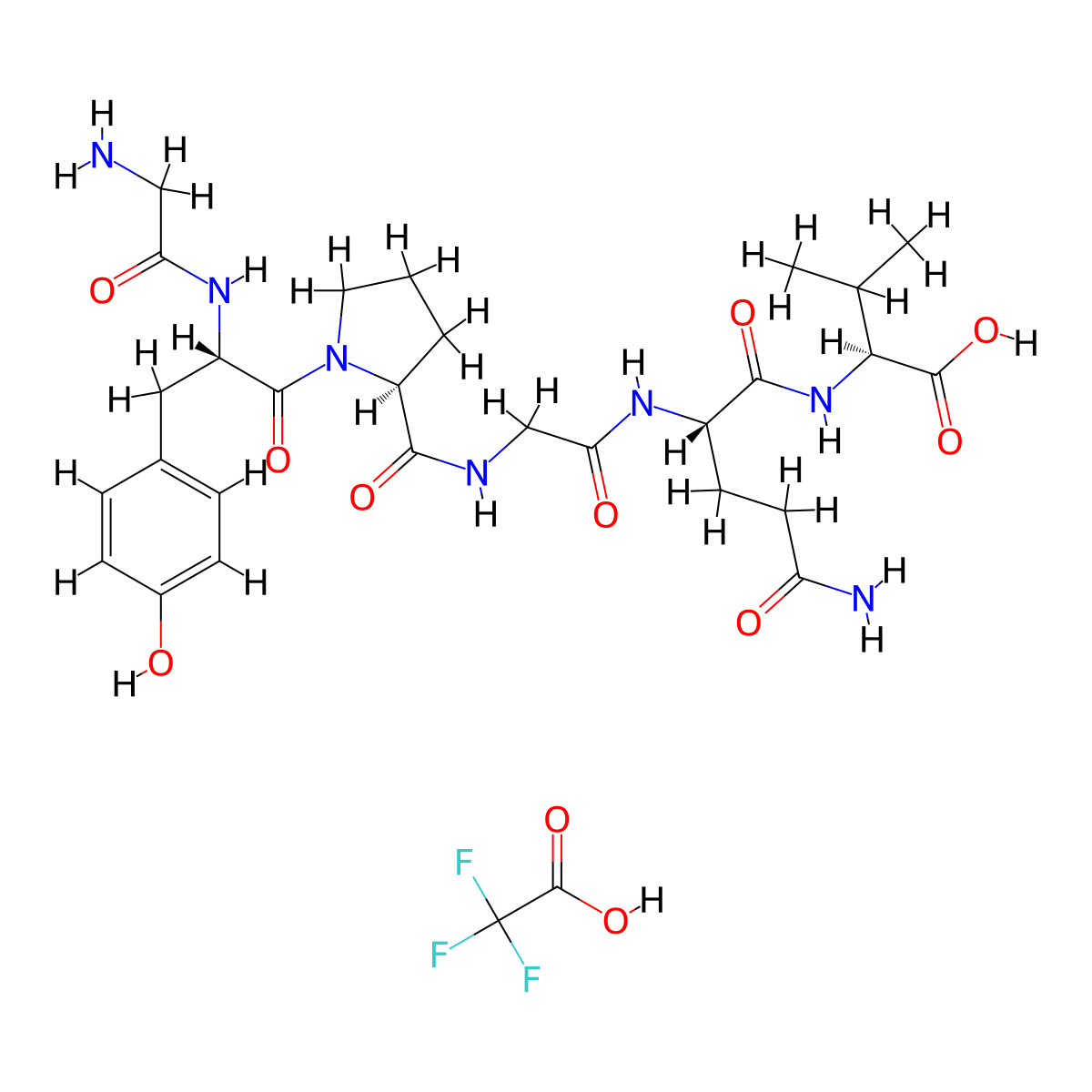 H-Gly-Tyr-Pro-Gly-Gln-Val-OH trifluoroacetate molecular structure, CAS 1313730-15-2