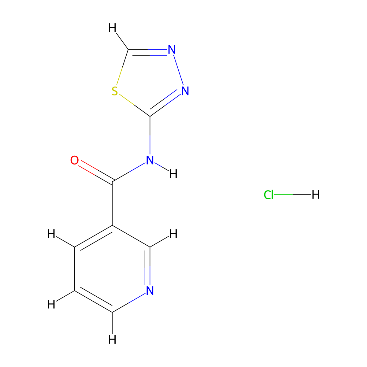 N-(1,3,4-Thiadiazol-2-yl)nicotinamide hydrochloride molecular structure, CAS 1313731-98-4
