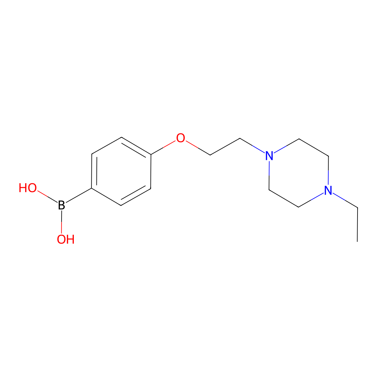 4-(2-(4-Ethylpiperazin-1-yl)ethoxy)phenylboronic acid molecular structure, CAS 1313736-64-9