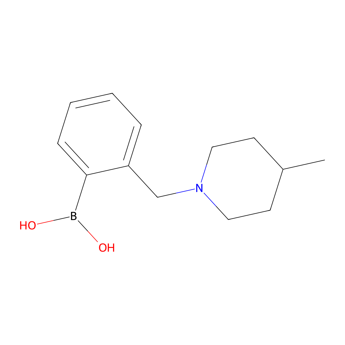 2-((4-Methylpiperidin-1-yl)methyl)phenylboronic acid molecular structure, CAS 1313737-75-5