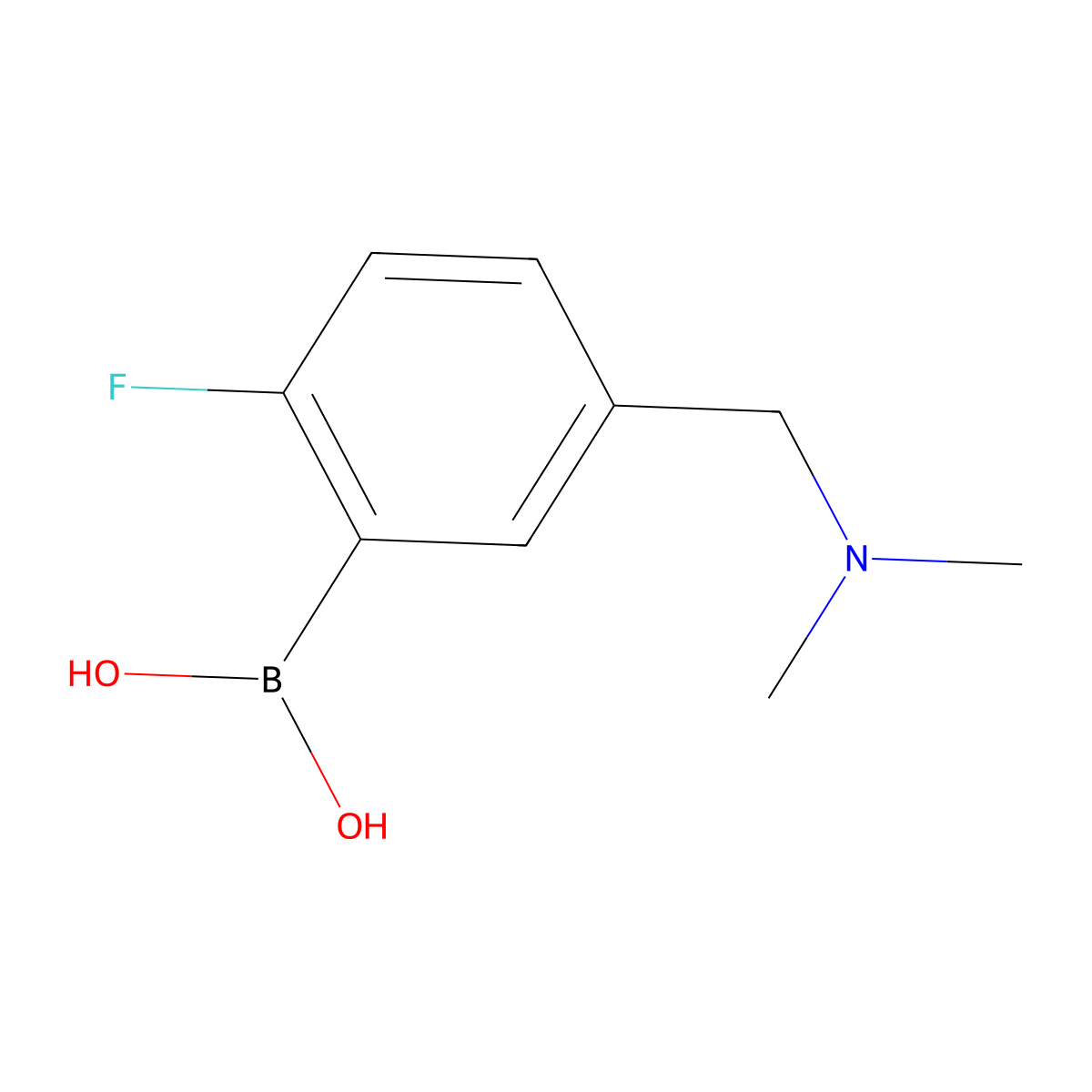 {5-[(Dimethylamino)methyl]-2-fluorophenyl}boronic acid molecular structure, CAS 1313737-81-3
