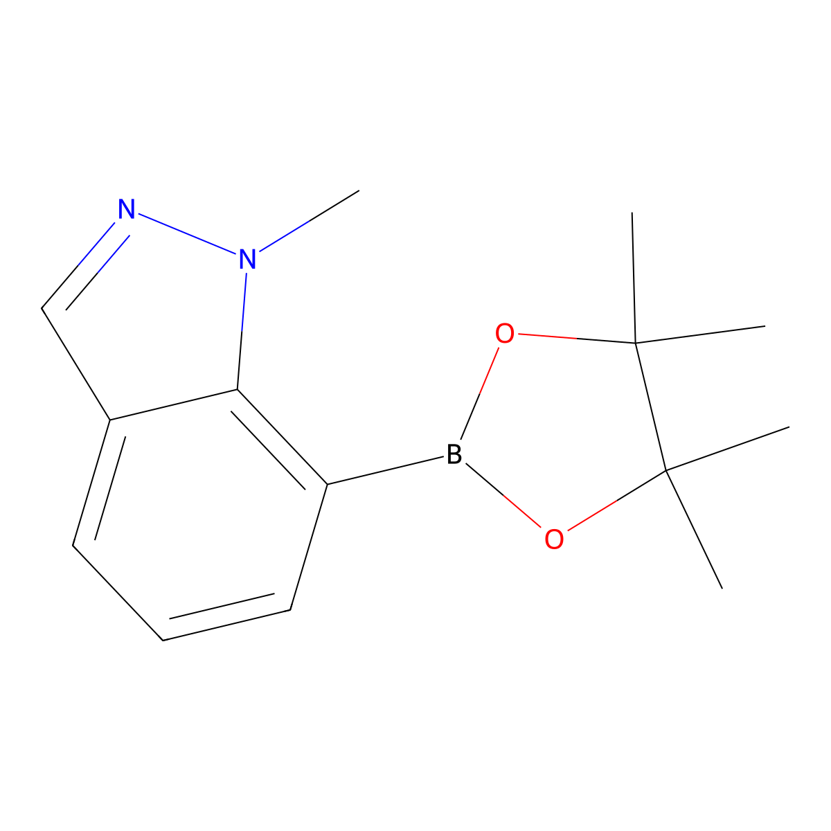 1-Methyl-7-(4,4,5,5-tetramethyl-1,3,2-dioxaborolan-2-yl)-1H-indazole molecular structure, CAS 1313738-64-5