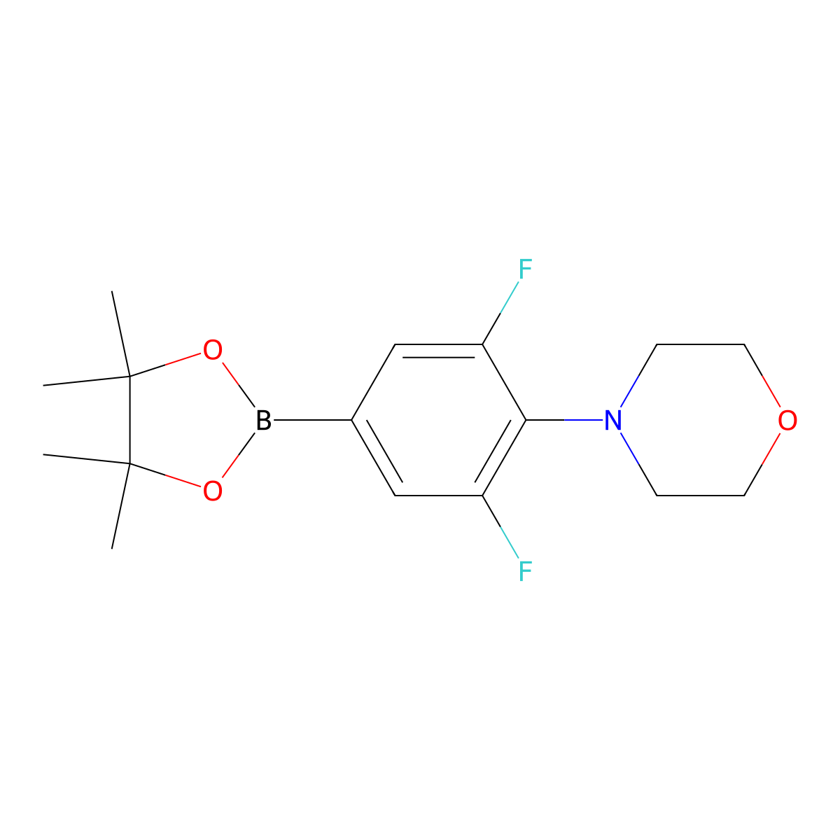 4-(2,6-Difluoro-4-(4,4,5,5-tetramethyl-1,3,2-dioxaborolan-2-YL)phenyl)morpholine molecular structure, CAS 1313738-69-0