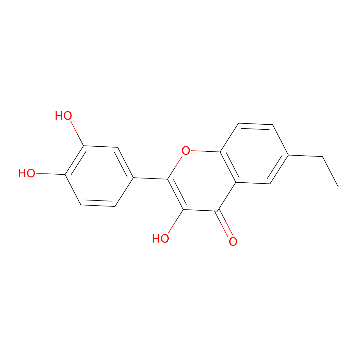 2-(3,4-Dihydroxyphenyl)-6-ethyl-3-hydroxychromen-4-one molecular structure, CAS 1313738-76-9