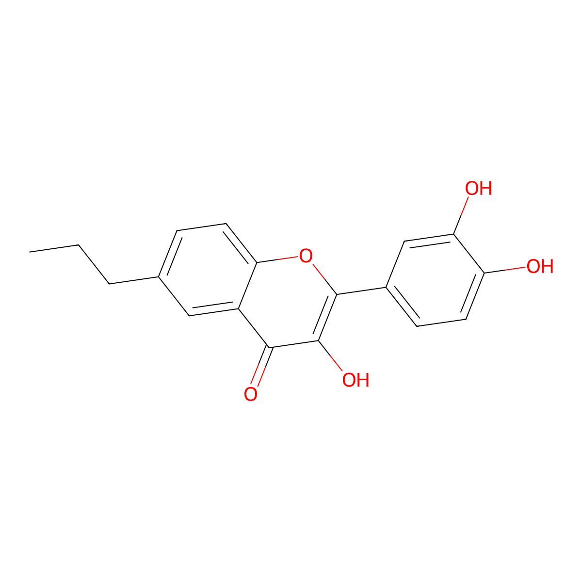 2-(3,4-dihydroxyphenyl)-3-hydroxy-6-propyl-4H-chromen-4-one molecular structure, CAS 1313738-79-2