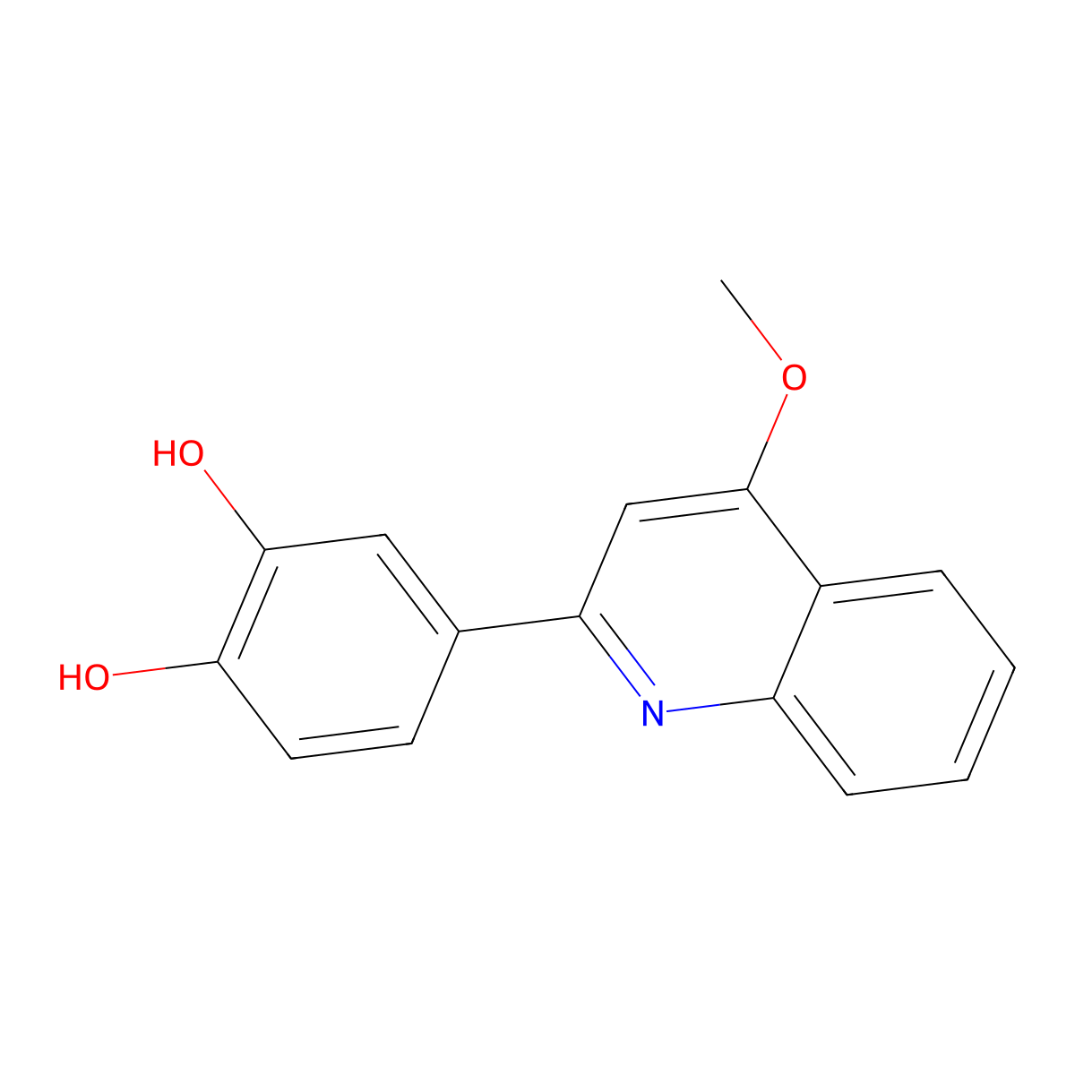 4-(4-Methoxyquinolin-2-yl)benzene-1,2-diol molecular structure, CAS 1313738-83-8