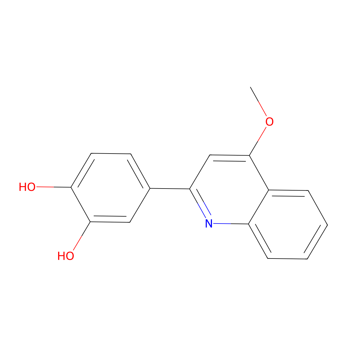 4-(4-Methoxyquinolin-2-yl)benzene-1,2-diol molecular structure, CAS 1313738-83-8