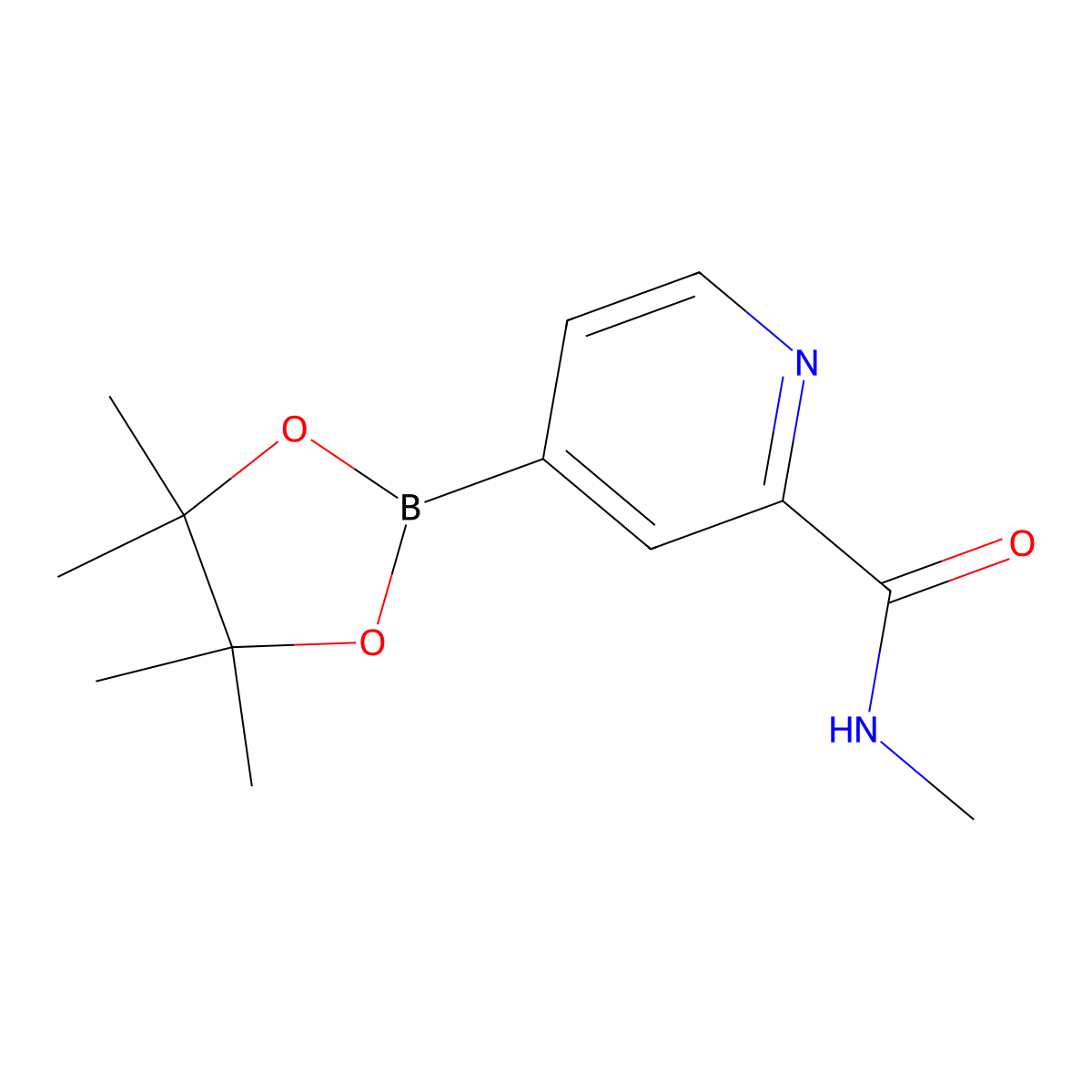 N-Methyl-4-(4,4,5,5-tetramethyl-1,3,2-dioxaborolan-2-yl)pyridine-2-carboxamide molecular structure, CAS 1313738-91-8