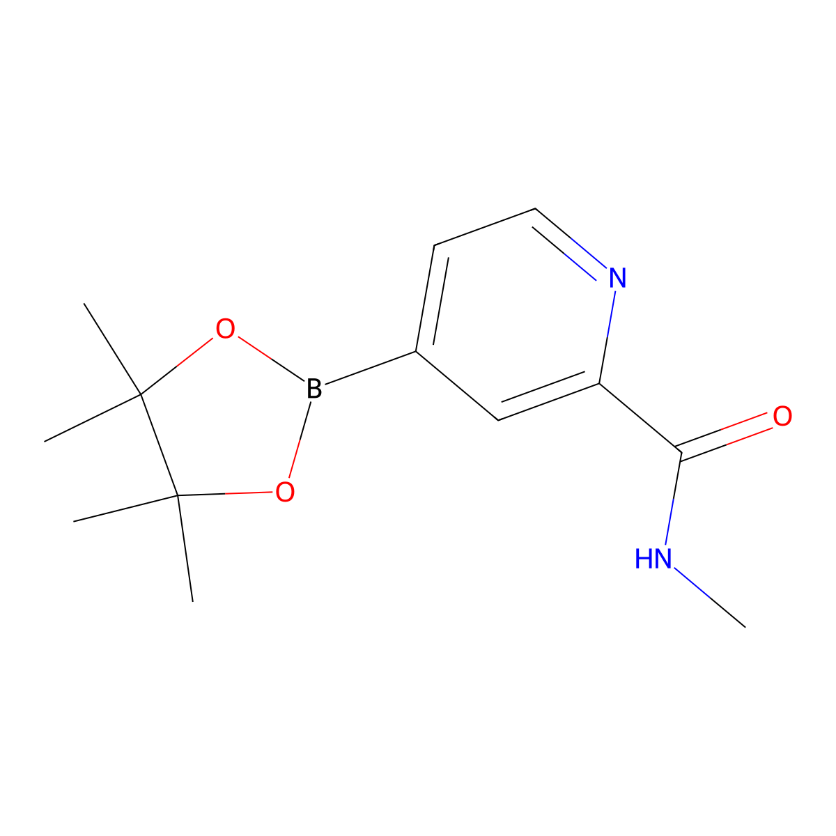 N-Methyl-4-(4,4,5,5-tetramethyl-1,3,2-dioxaborolan-2-yl)pyridine-2-carboxamide molecular structure, CAS 1313738-91-8