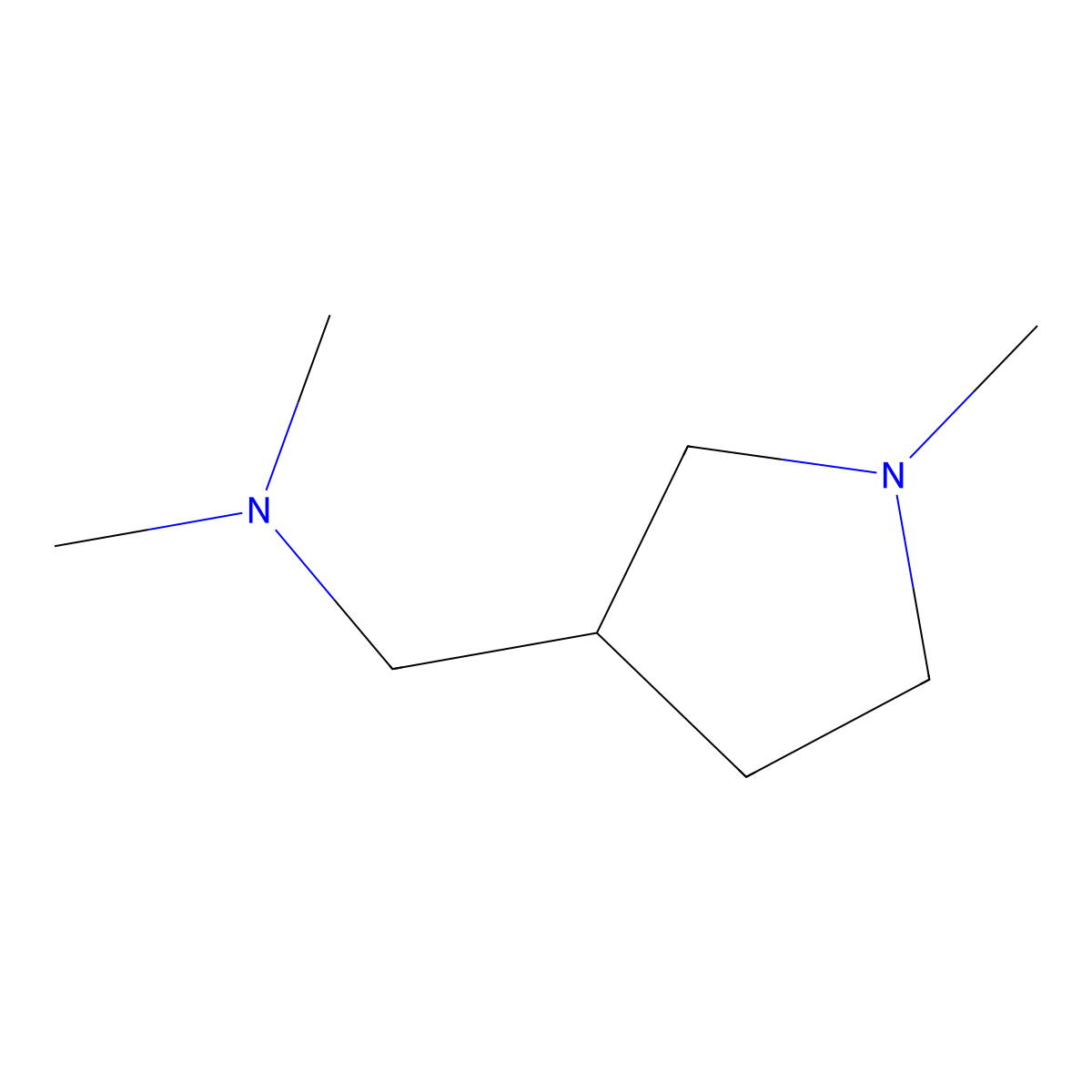 N,N-dimethyl-1-(1-methylpyrrolidin-3-yl)methanamine molecular structure, CAS 1313738-92-9