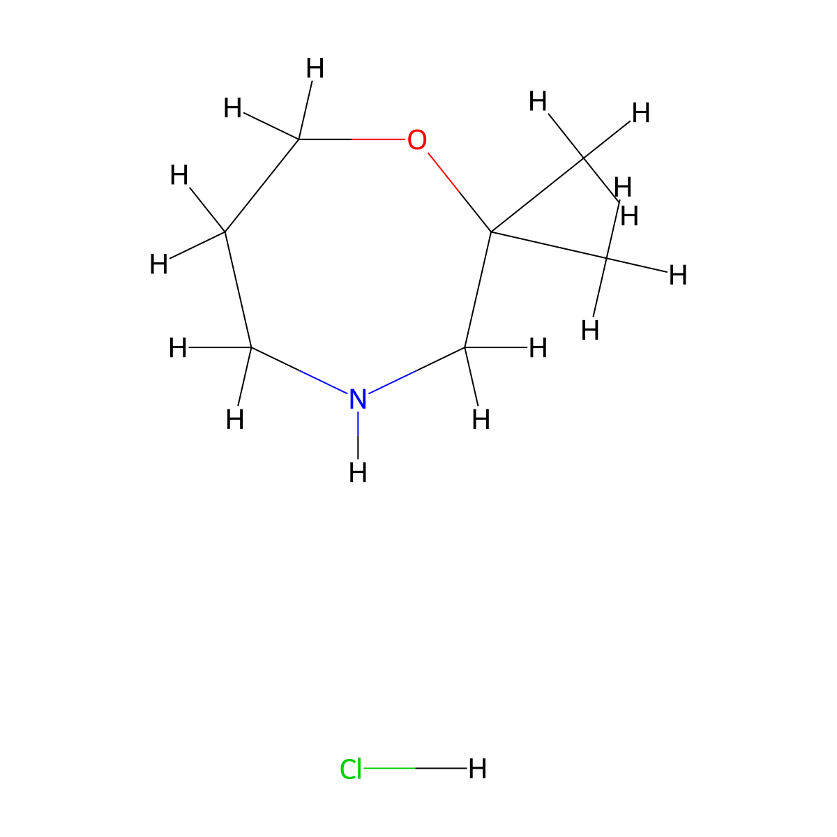 2,2-Dimethyl-1,4-oxazepane hydrochloride molecular structure, CAS 1313738-94-1