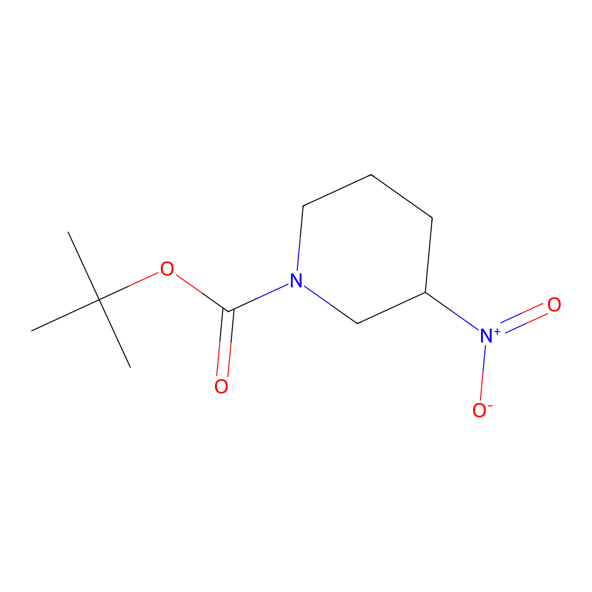 tert-Butyl 3-nitropiperidine-1-carboxylate molecular structure, CAS 1313738-96-3