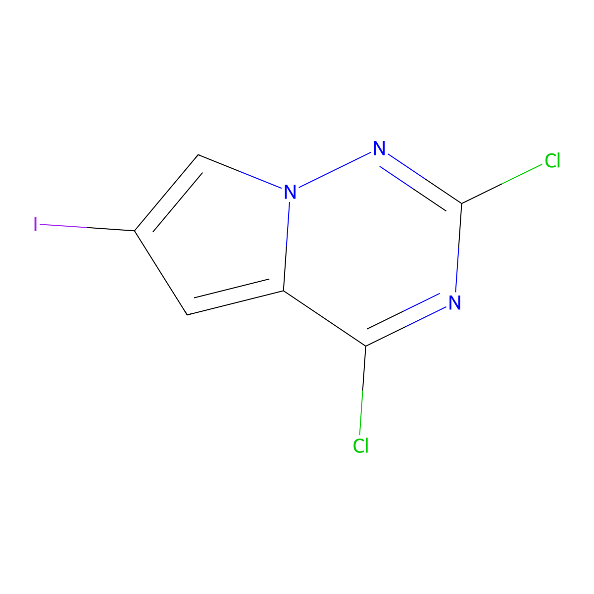 2,4-Dichloro-6-iodopyrrolo[2,1-f][1,2,4]triazine molecular structure, CAS 1313738-97-4