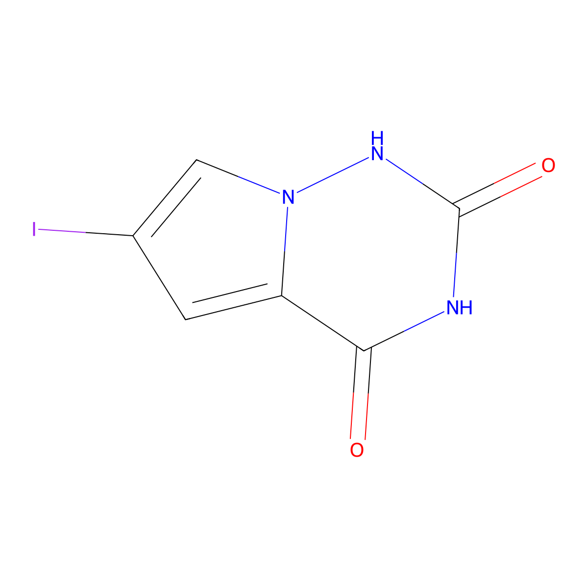 6-Iodopyrrolo[2,1-F][1,2,4]triazine-2,4-dione molecular structure, CAS 1313738-99-6