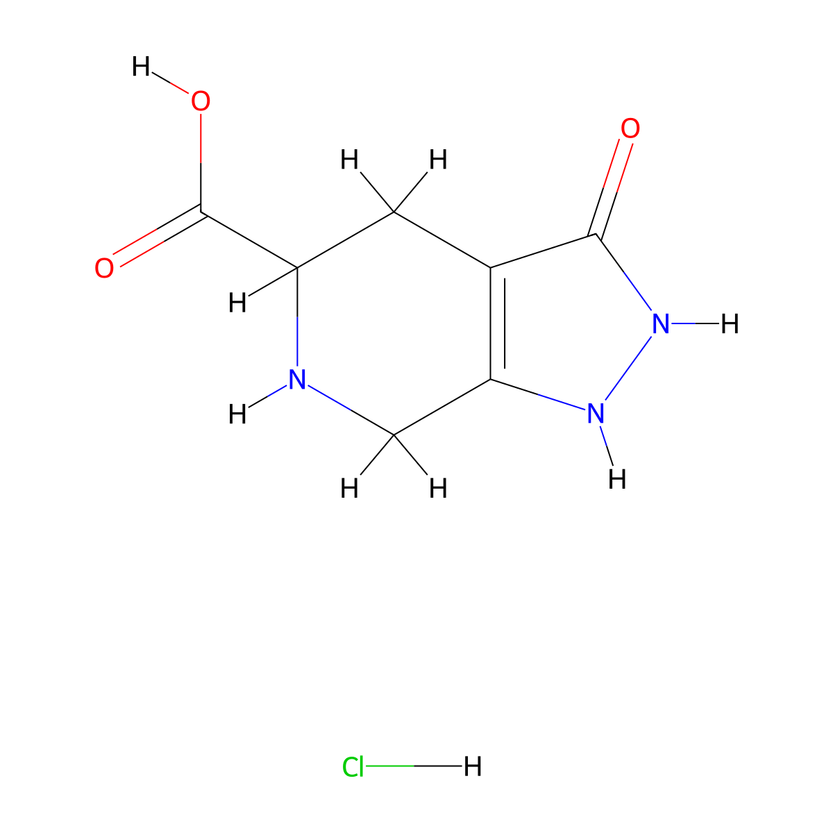 3-Hydroxy-4,5,6,7-tetrahydro-2H-pyrazolo-[3,4-c]pyridine-5-carboxylic acid hydrochloride molecular structure, CAS 1313739-01-3