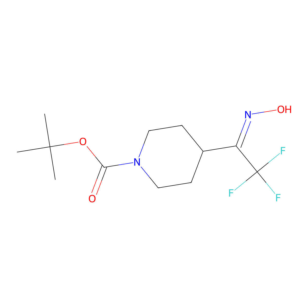 tert-Butyl 4-(2,2,2-Trifluoro-1-(hydroxyimino)-ethyl)piperidine-1-carboxylate molecular structure, CAS 1313739-03-5