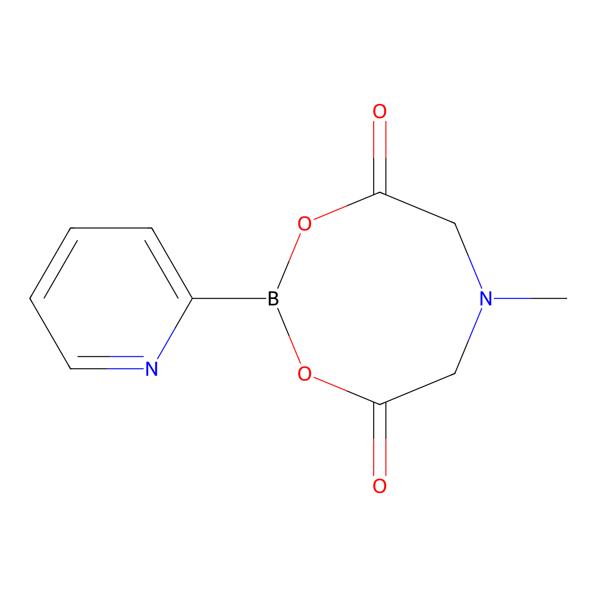 6-Methyl-2-(pyridin-2-yl)-1,3,6,2-dioxazaborocane-4,8-dione molecular structure, CAS 1313758-49-4