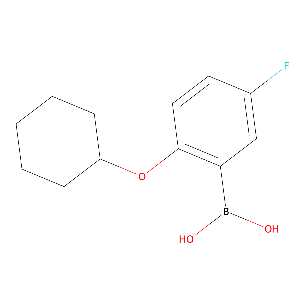 [2-(Cyclohexyloxy)-5-fluorophenyl]boronic acid molecular structure, CAS 1313760-31-4