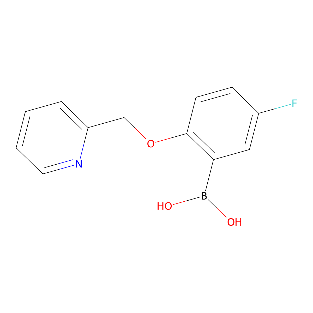 (5-Fluoro-2-(pyridin-2-ylmethoxy)phenyl)boronic acid molecular structure, CAS 1313760-54-1