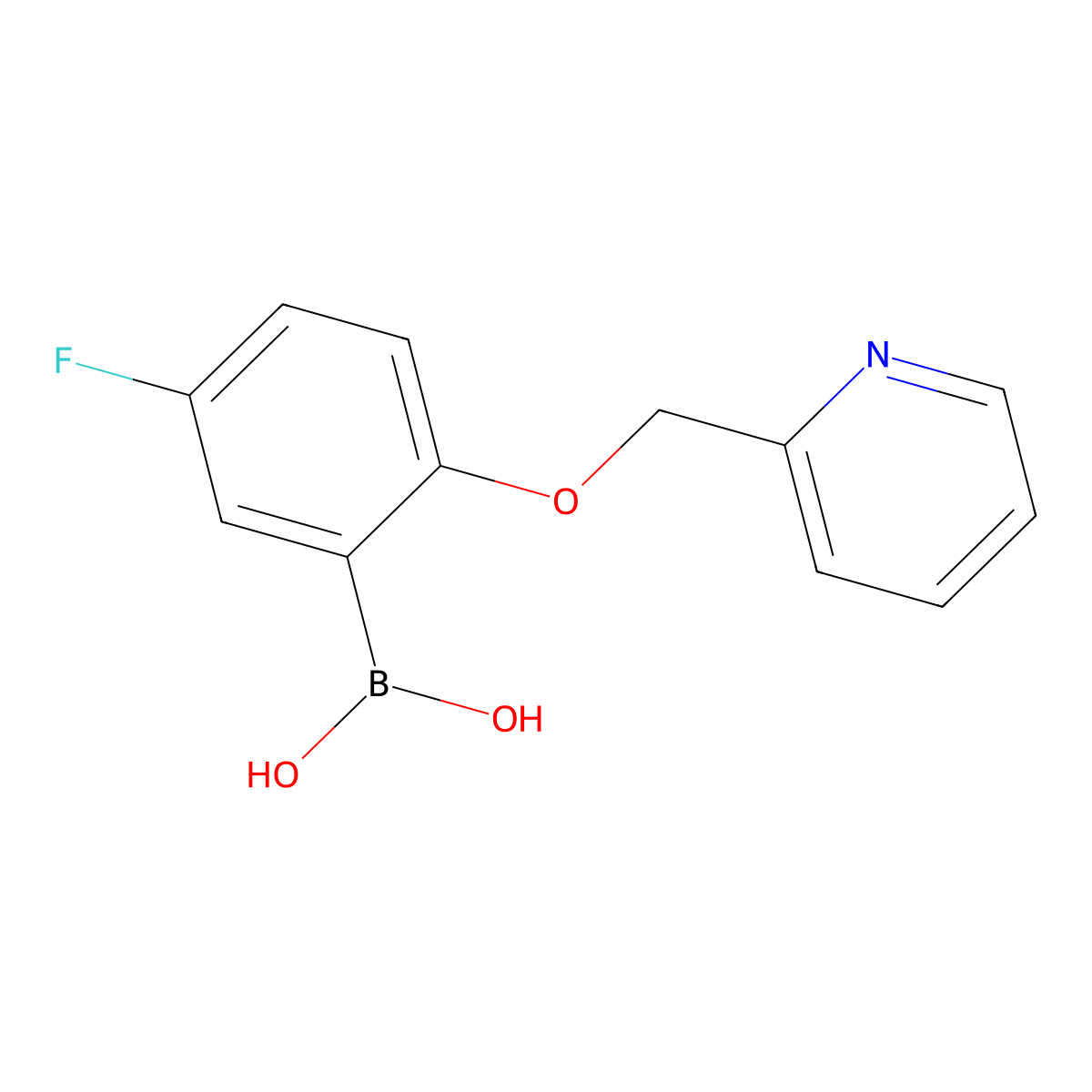 (5-Fluoro-2-(pyridin-2-ylmethoxy)phenyl)boronic acid molecular structure, CAS 1313760-54-1