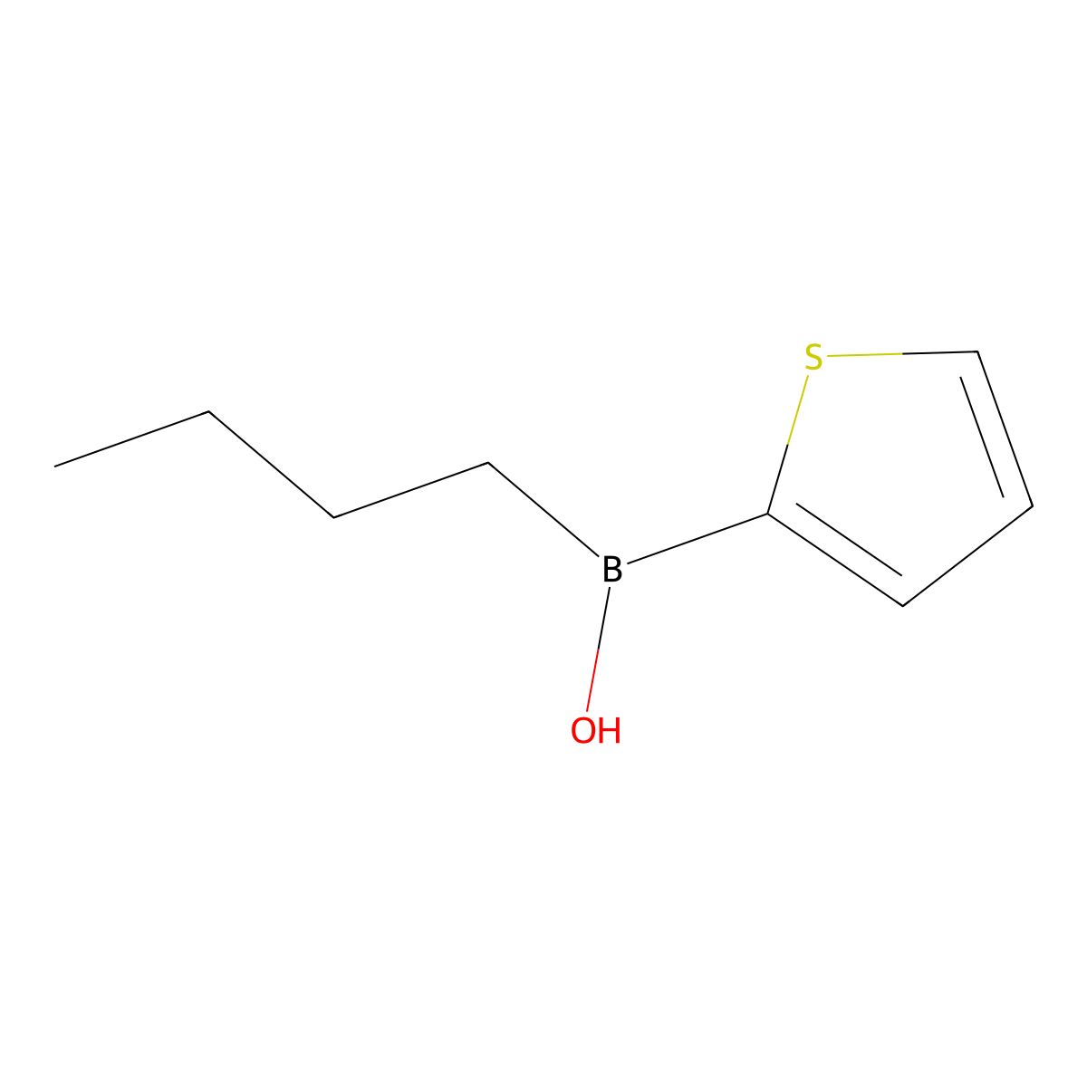 Butyl(thiophen-2-yl)borinic acid molecular structure, CAS 1313760-57-4