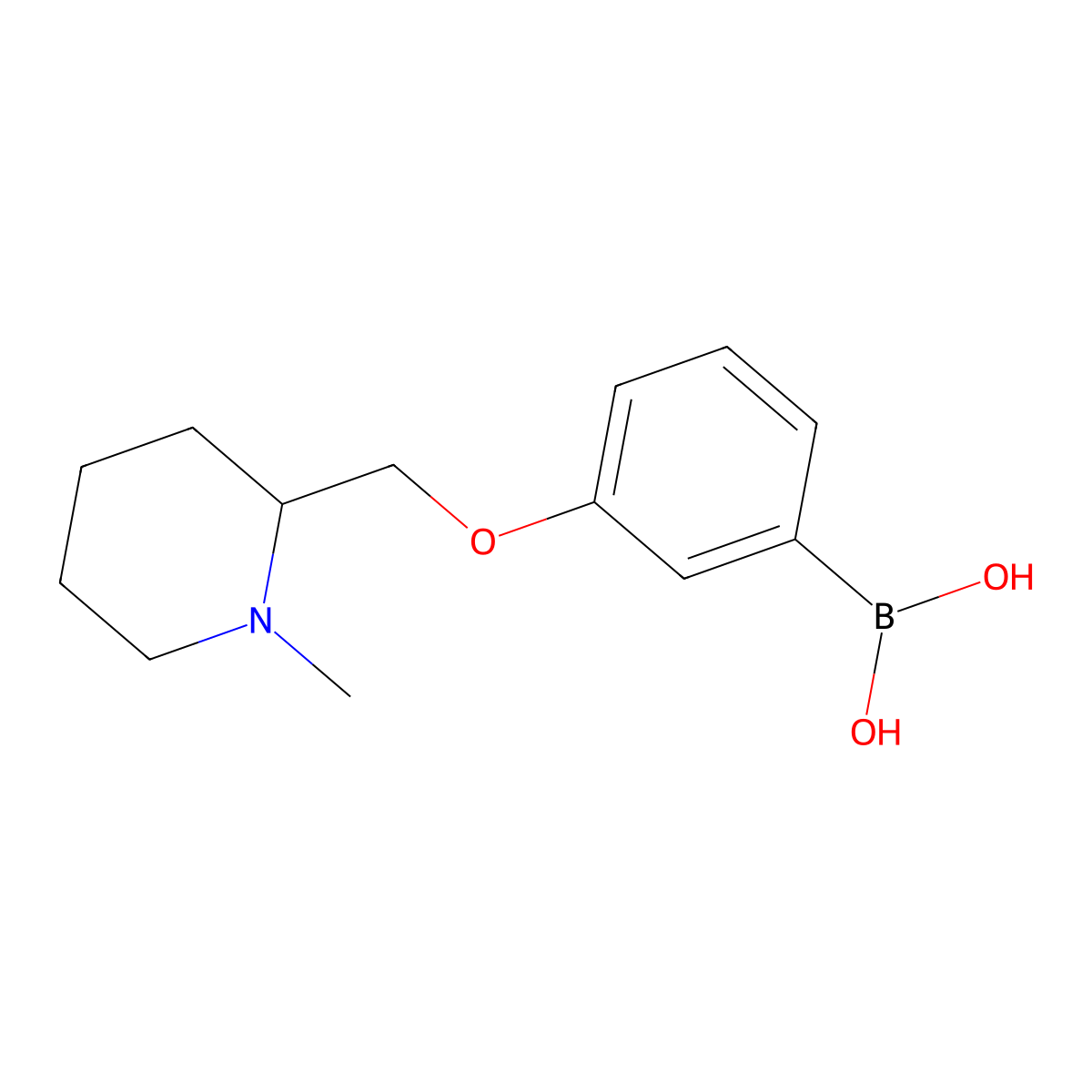 {3-[(1-Methylpiperidin-2-yl)methoxy]phenyl}boronic acid molecular structure, CAS 1313760-58-5