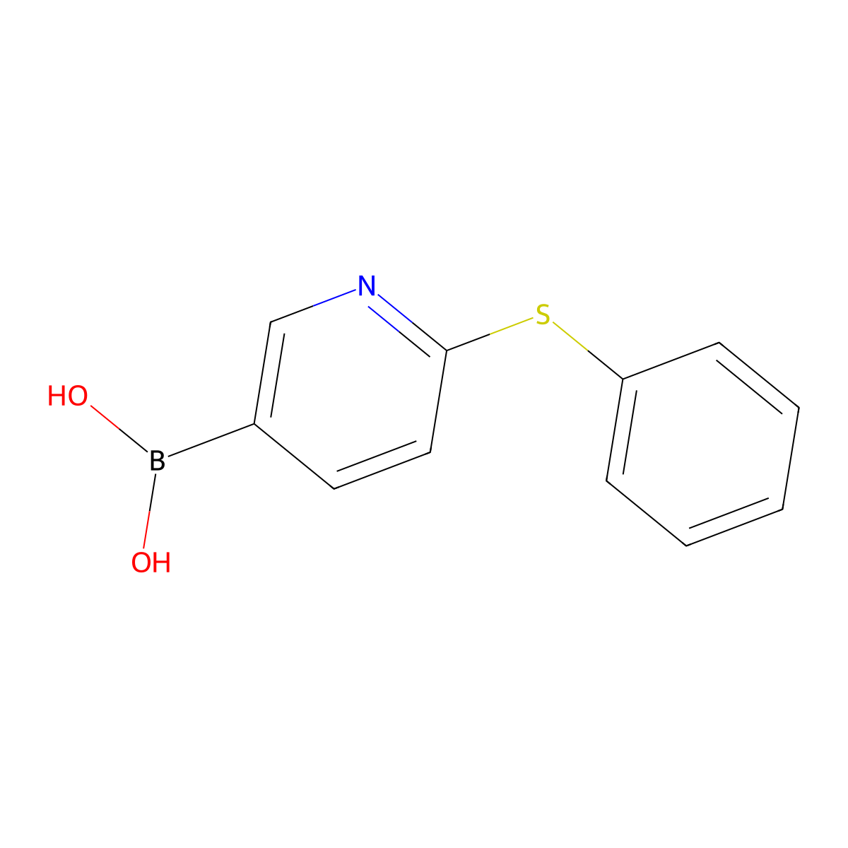 (6-(Phenylthio)pyridin-3-yl)boronic acid molecular structure, CAS 1313760-66-5
