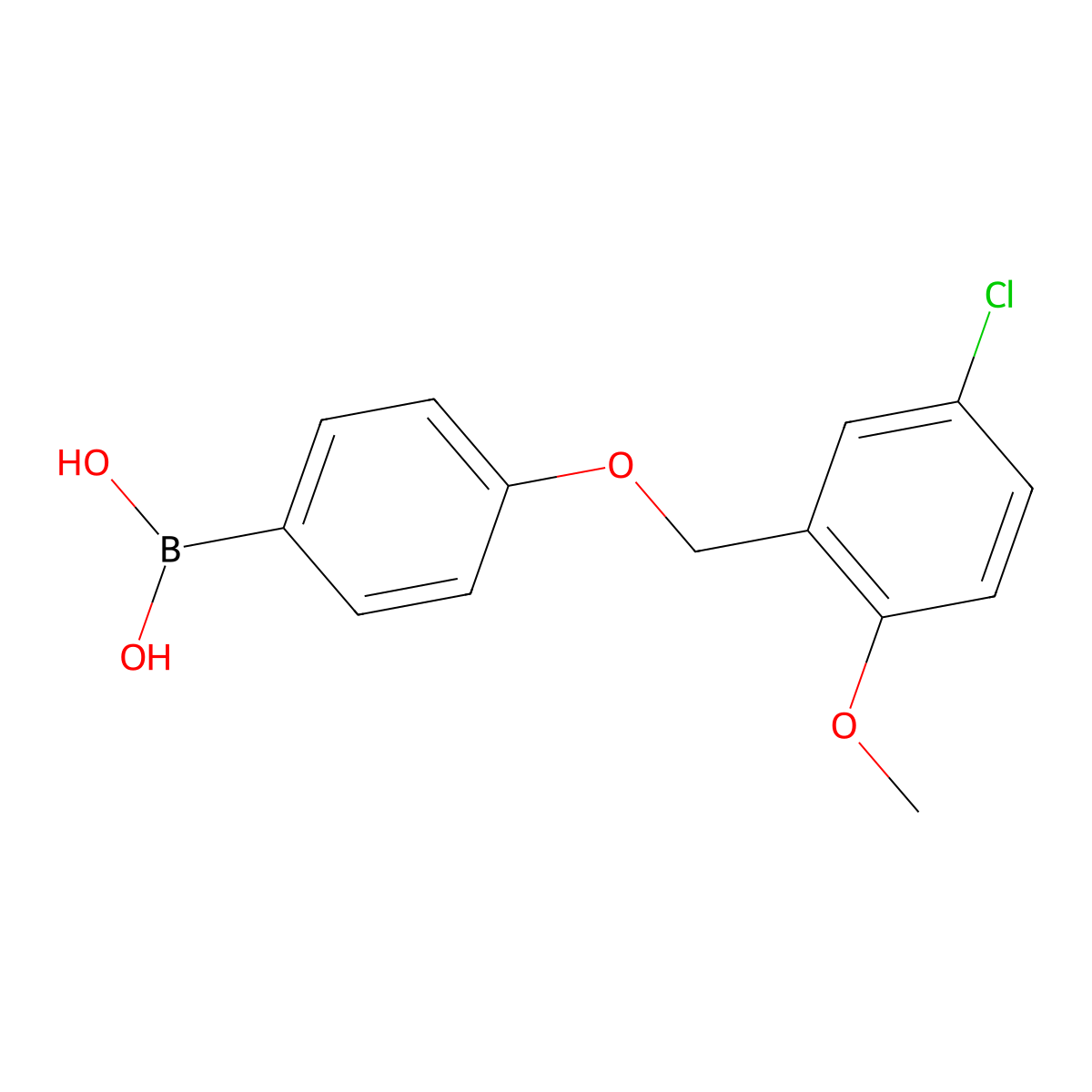 Boronic acid, B-[4-[(5-chloro-2-methoxyphenyl)methoxy]phenyl]- molecular structure, CAS 1313760-67-6