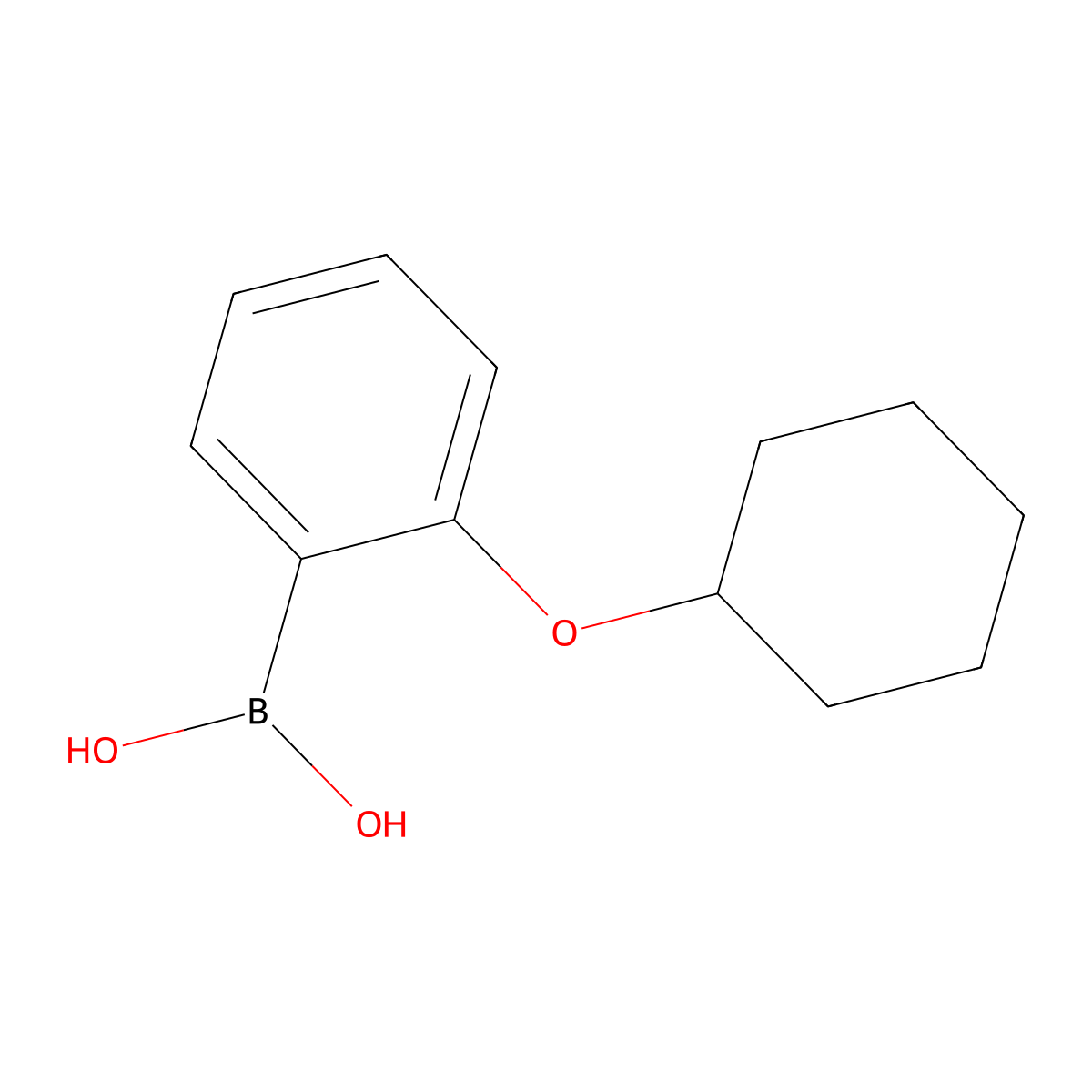 (2-(Cyclohexyloxy)phenyl)boronic acid molecular structure, CAS 1313760-77-8