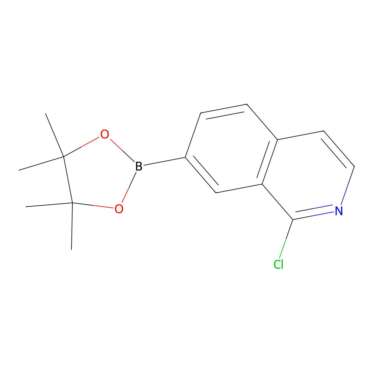 1-Chloro-7-(4,4,5,5-tetramethyl-1,3,2-dioxaborolan-2-yl)isoquinoline molecular structure, CAS 1313761-15-7