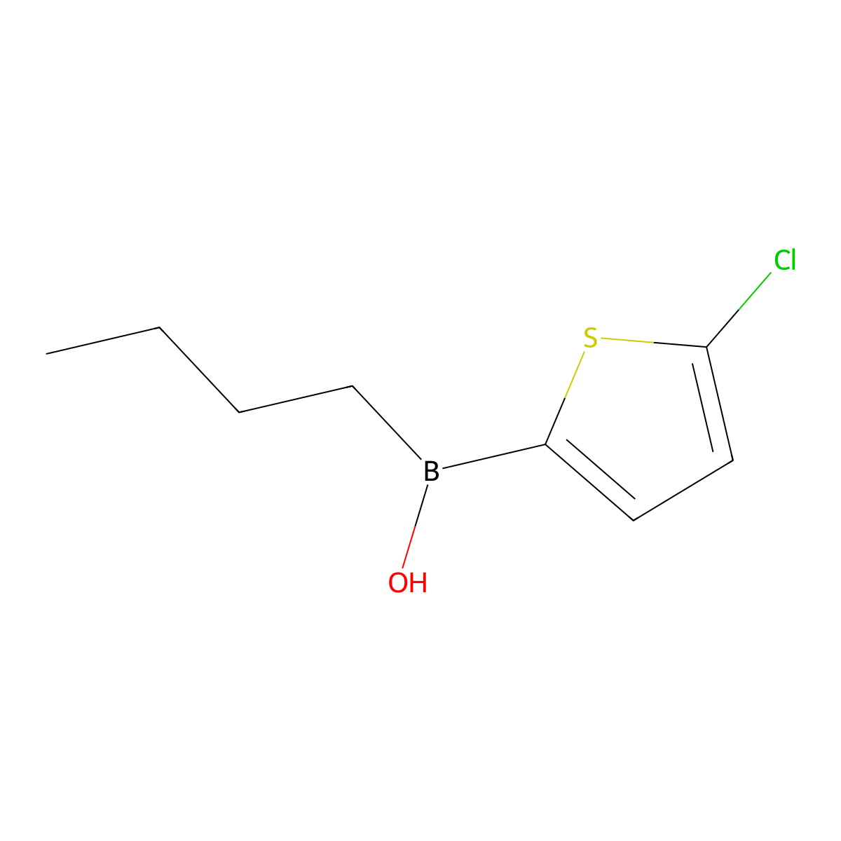 Butyl(5-chlorothiophen-2-YL)borinic acid molecular structure, CAS 1313761-34-0