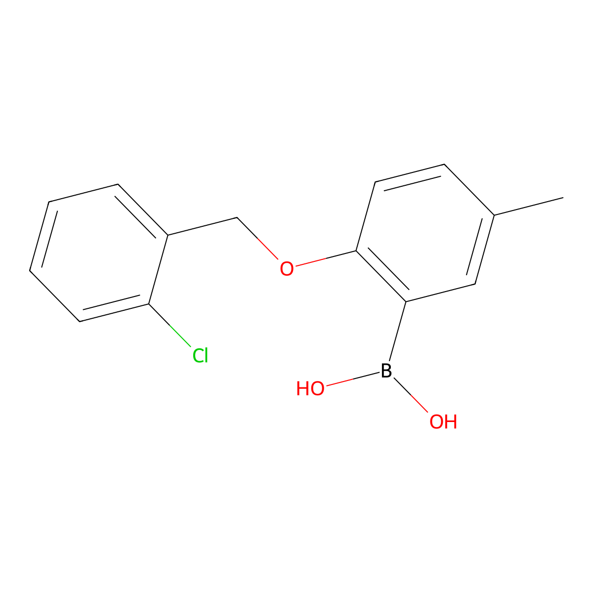 (2-((2-Chlorophenyl)methoxy)-5-methylphenyl)boronic acid molecular structure, CAS 1313761-57-7