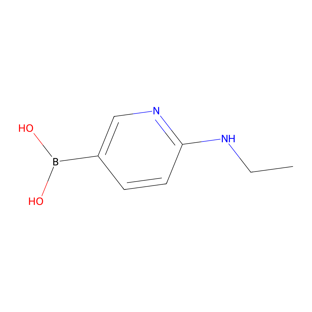 (6-(Ethylamino)pyridin-3-yl)boronic acid molecular structure, CAS 1313762-00-3