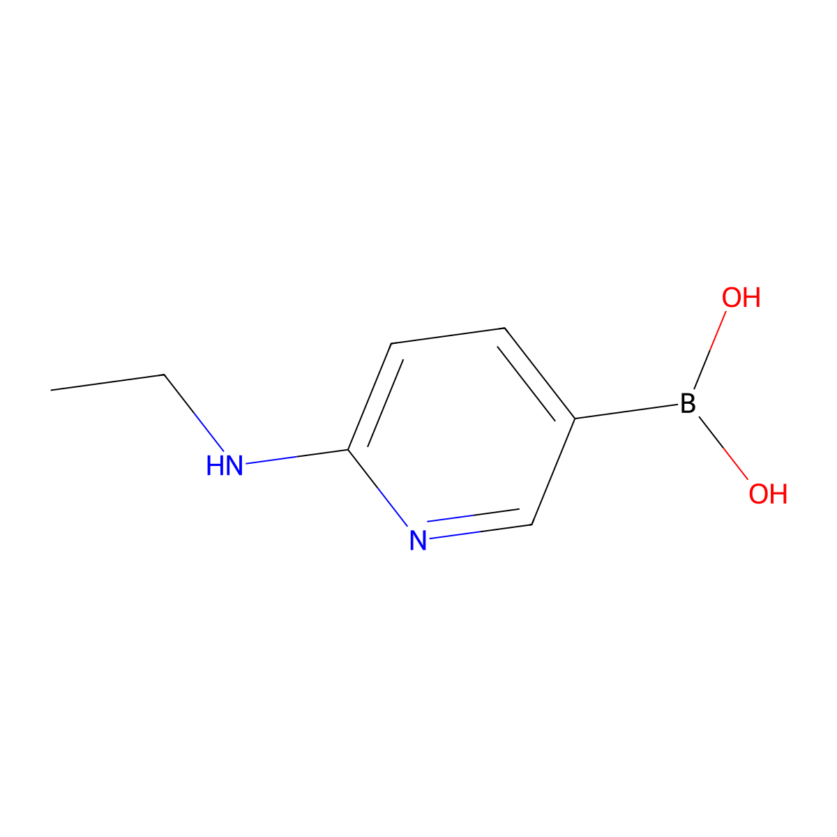 (6-(Ethylamino)pyridin-3-yl)boronic acid molecular structure, CAS 1313762-00-3