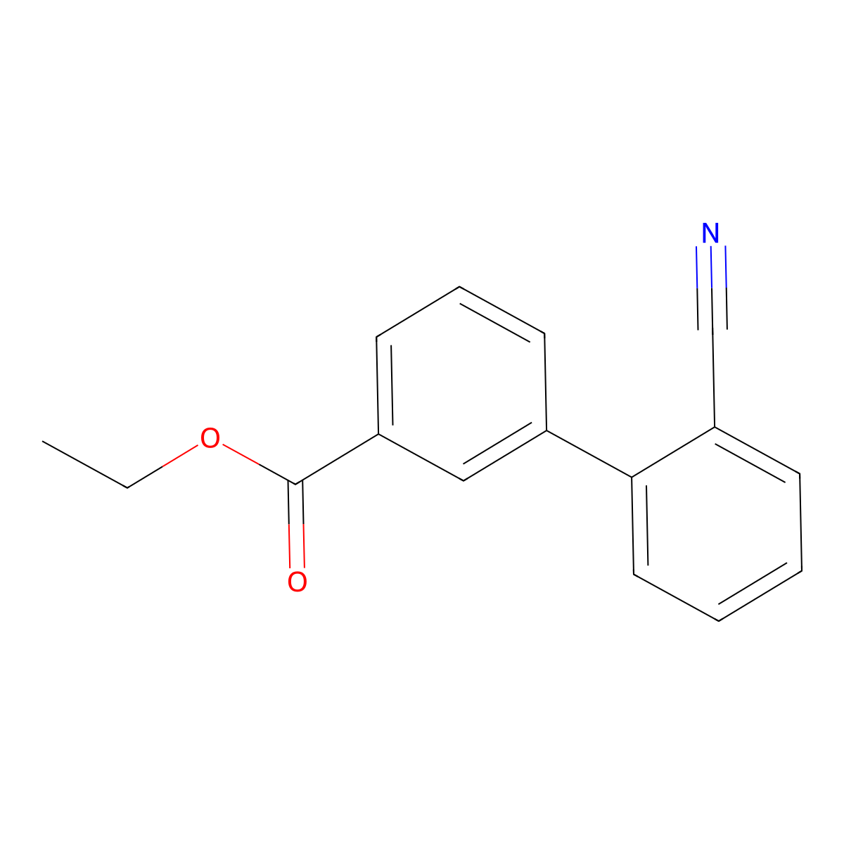 Ethyl 2'-cyanobiphenyl-3-carboxylate molecular structure, CAS 131379-35-6