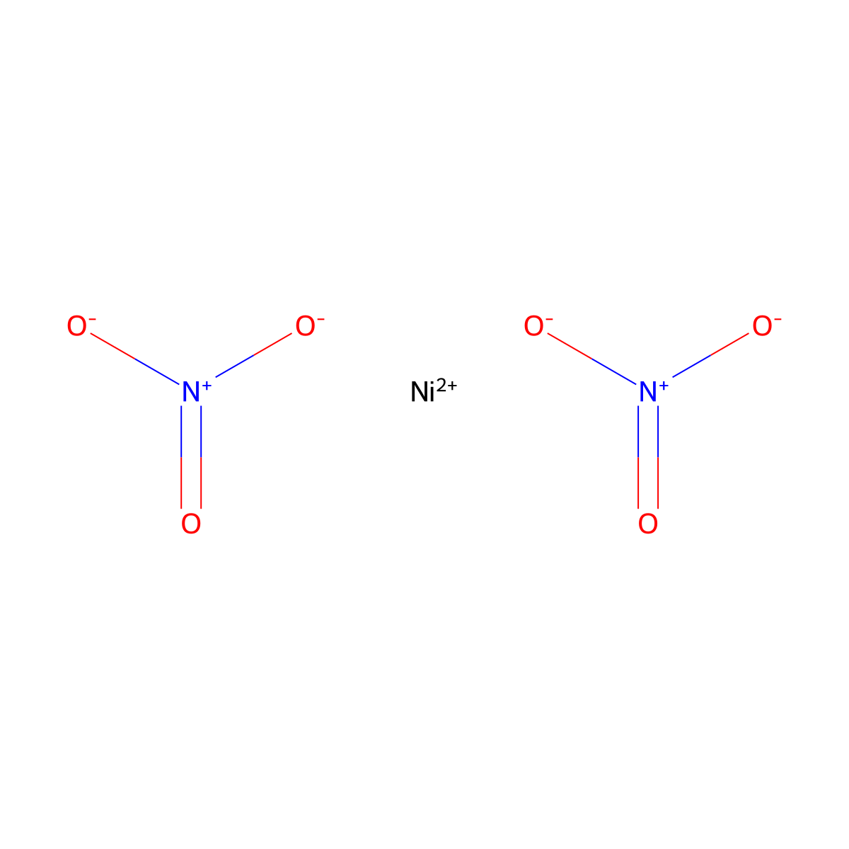 Nickel nitrate molecular structure, CAS 13138-45-9
