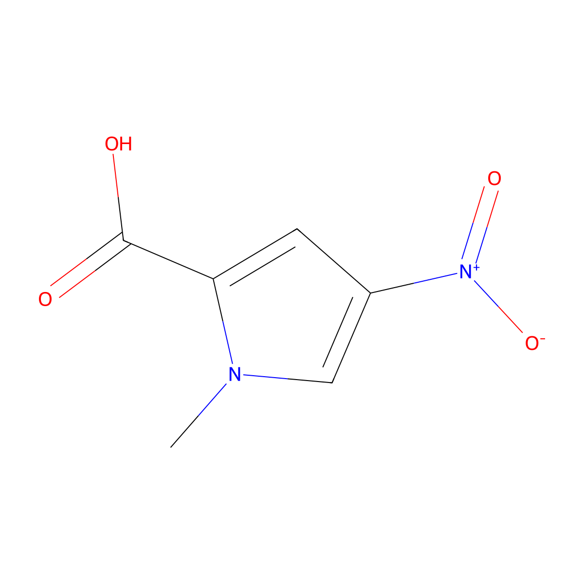 1-Methyl-4-nitropyrrole-2-carboxylic acid molecular structure, CAS 13138-78-8