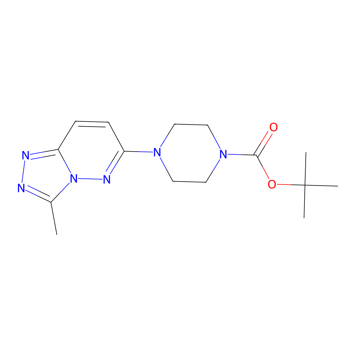 Tert-butyl 4-(3-methyl-[1,2,4]triazolo[4,3-b]pyridazin-6-yl)piperazine-1-carboxylate molecular structure, CAS 1313823-83-4