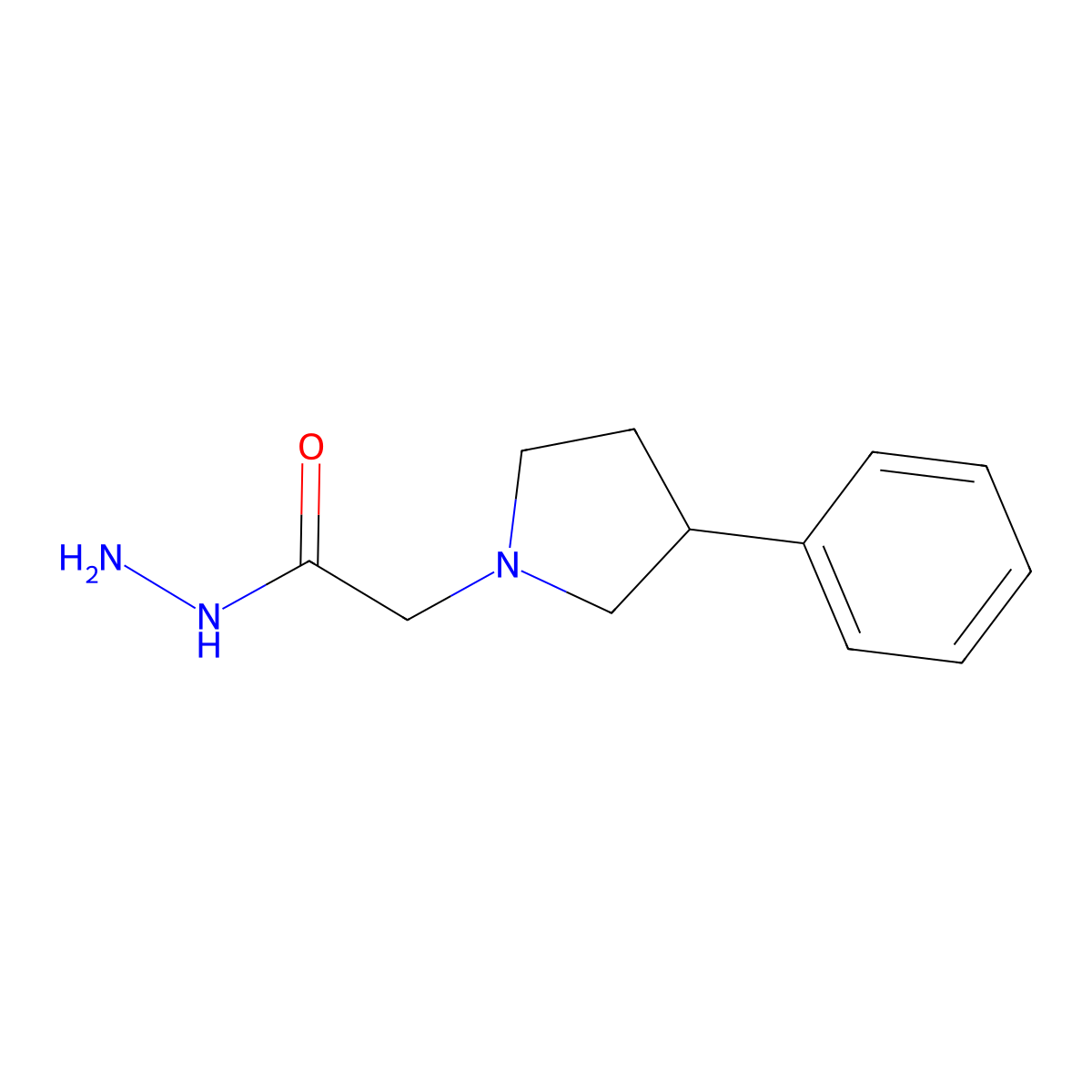2-(3-Phenylpyrrolidin-1-yl)acetohydrazide molecular structure, CAS 1313825-26-1
