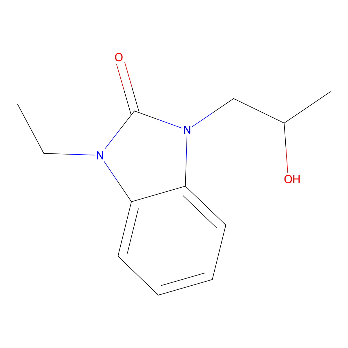 1-ethyl-3-(2-hydroxypropyl)-2,3-dihydro-1H-1,3-benzodiazol-2-one molecular structure, CAS 1313834-63-7