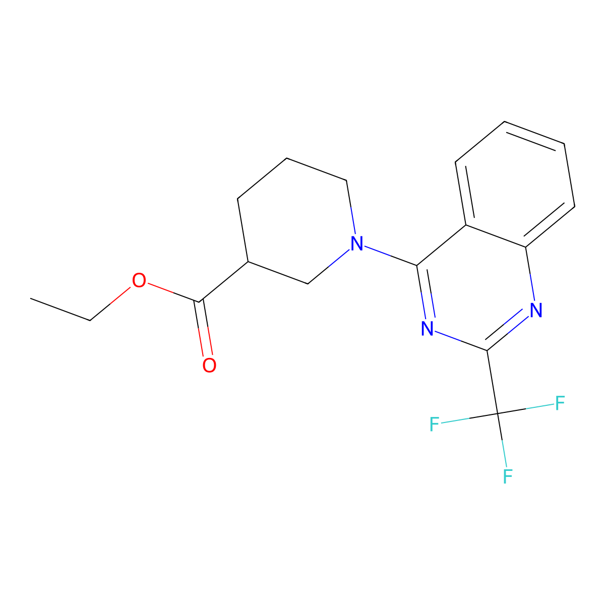 Ethyl 1-(2-(trifluoromethyl)quinazolin-4-yl)piperidine-3-carboxylate molecular structure, CAS 1313843-65-0