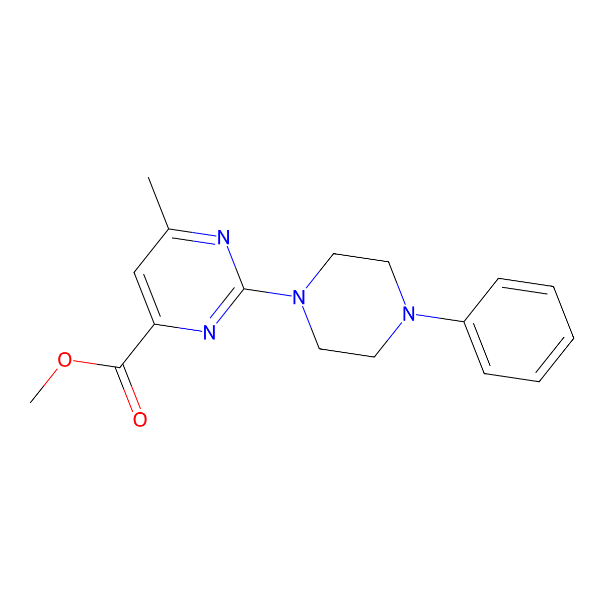 Methyl 6-methyl-2-(4-phenylpiperazin-1-yl)pyrimidine-4-carboxylate molecular structure, CAS 1313846-97-7
