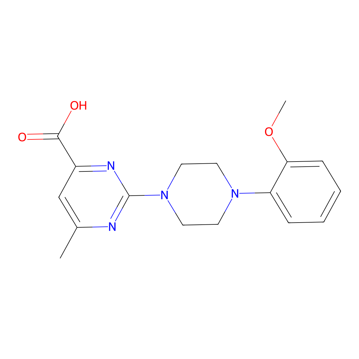 2-(4-(2-Methoxyphenyl)piperazin-1-yl)-6-methylpyrimidine-4-carboxylic acid molecular structure, CAS 1313847-02-7