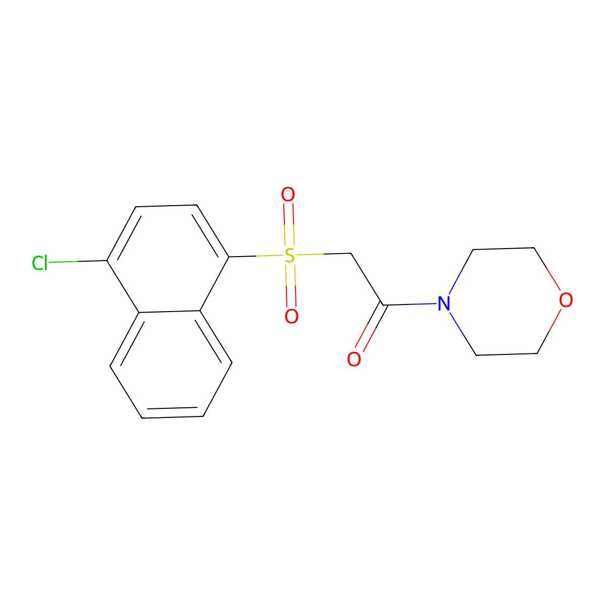 2-[(4-Chloronaphthalen-1-yl)sulfonyl]-1-(morpholin-4-yl)ethanone molecular structure, CAS 1313851-42-1