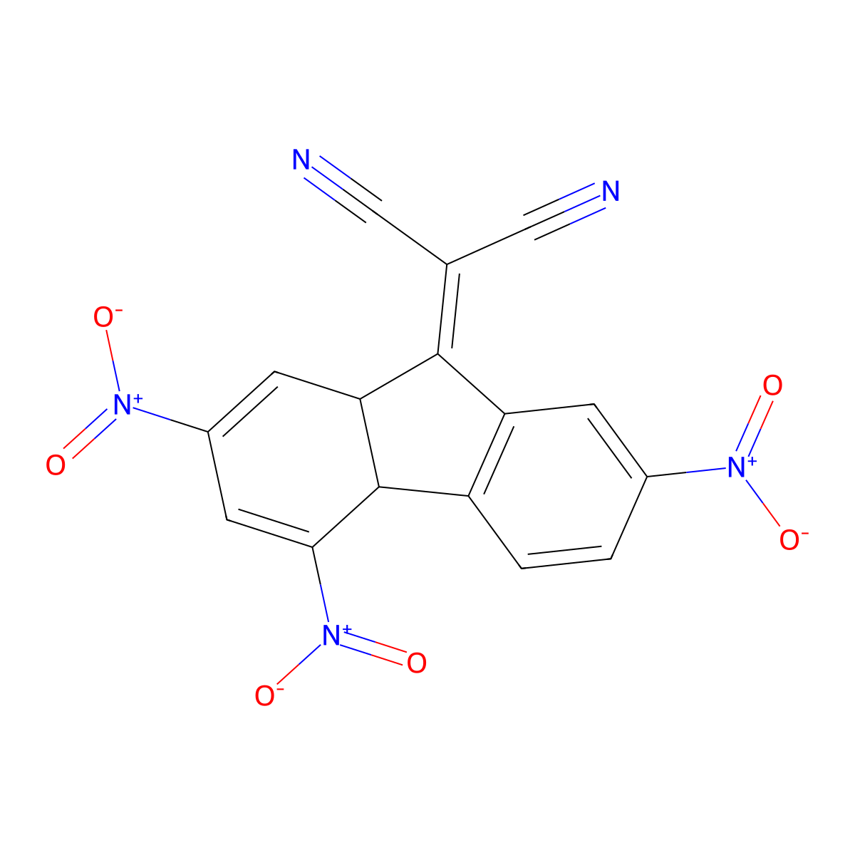 (2,4,7-trinitro-4a,9a-dihydro-9H-fluoren-9-ylidene)malononitrile molecular structure, CAS 1313852-41-3