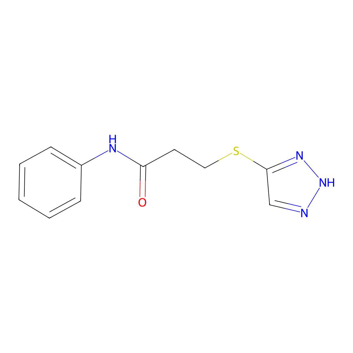 N-phenyl-3-(1H-1,2,3-triazol-4-ylsulfanyl)propanamide molecular structure, CAS 1313854-10-2